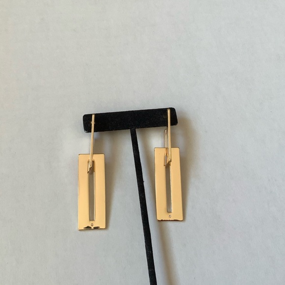 Open Edit Geo Rectangular Drop Earrings - Picture 3 of 11